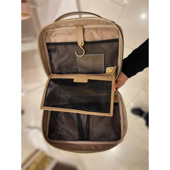 Michael Kors Travel Pouch JST Large Hanging Toiletry Case MK Pale Gold Multi - Picture 2 of 5